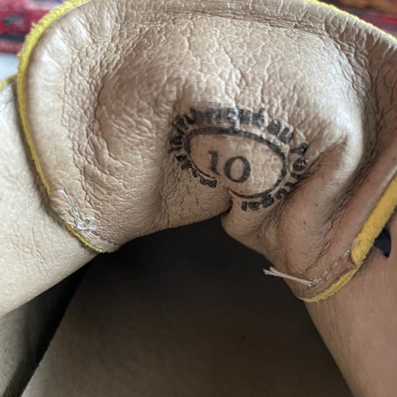 John Fluevog tri-colour (yellow, grey, blue) suede shoes - Picture 5 of 7